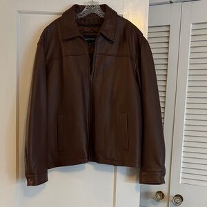 Paul Fredrick Men's Brown Leather Jacket